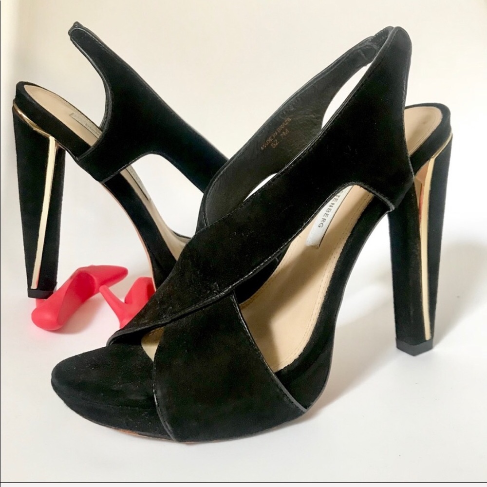 DVF Open Toe High Heels Julie Crisscross Sandals